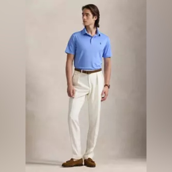 Polo Ralph Lauren Shirt Men's L Performance Blue Golf Pony Logo Lightweight - Picture 1 of 10